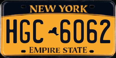 NY license plate HGC6062