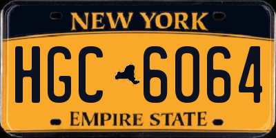 NY license plate HGC6064