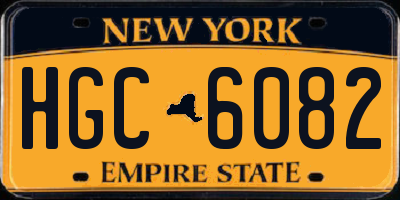 NY license plate HGC6082