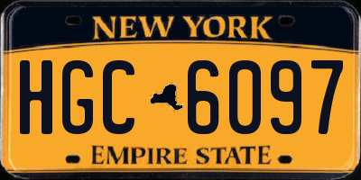 NY license plate HGC6097