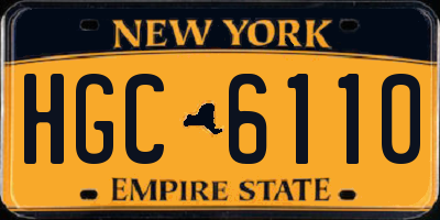 NY license plate HGC6110