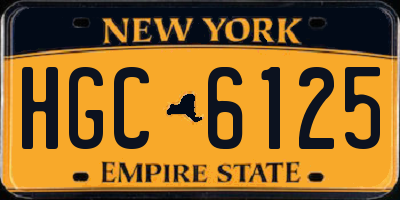 NY license plate HGC6125
