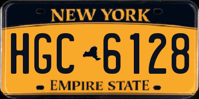 NY license plate HGC6128