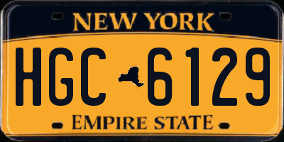 NY license plate HGC6129
