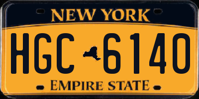 NY license plate HGC6140