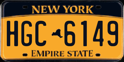NY license plate HGC6149