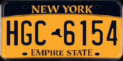 NY license plate HGC6154