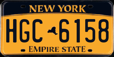 NY license plate HGC6158
