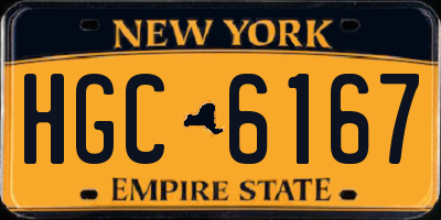 NY license plate HGC6167