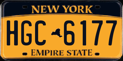 NY license plate HGC6177