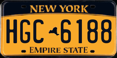 NY license plate HGC6188