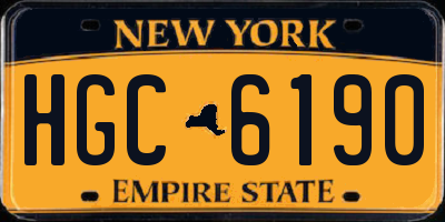 NY license plate HGC6190