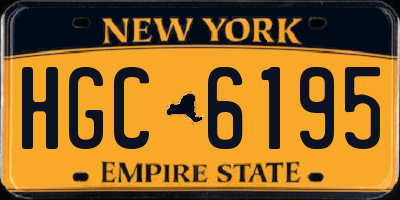 NY license plate HGC6195