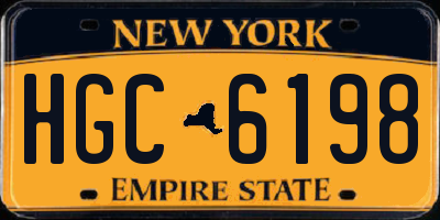 NY license plate HGC6198
