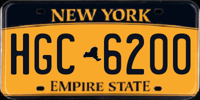 NY license plate HGC6200