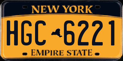 NY license plate HGC6221