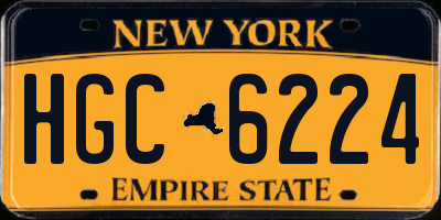 NY license plate HGC6224