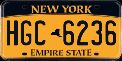 NY license plate HGC6236