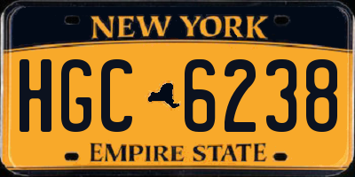 NY license plate HGC6238