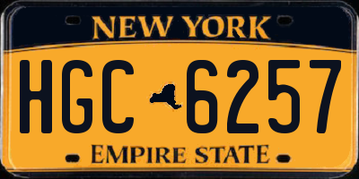 NY license plate HGC6257