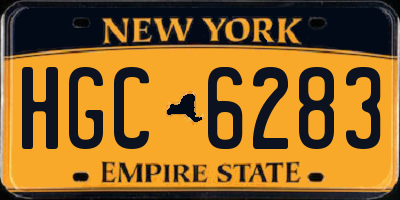 NY license plate HGC6283