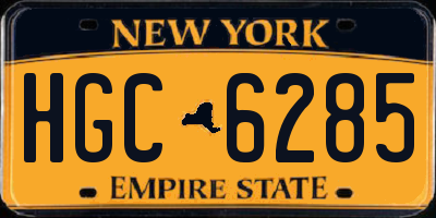 NY license plate HGC6285