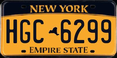 NY license plate HGC6299