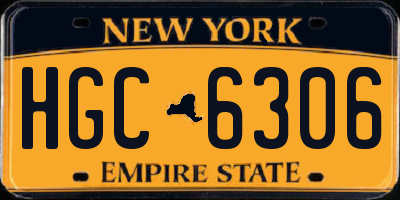 NY license plate HGC6306