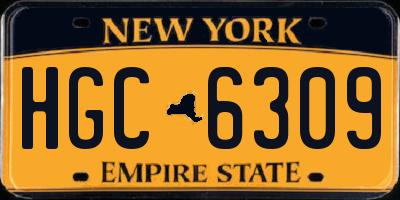 NY license plate HGC6309