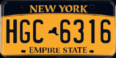 NY license plate HGC6316