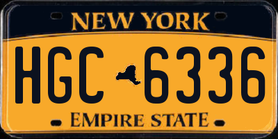 NY license plate HGC6336