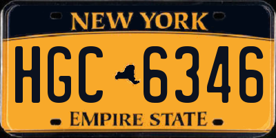 NY license plate HGC6346