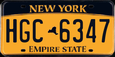NY license plate HGC6347