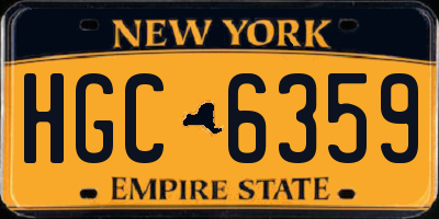 NY license plate HGC6359