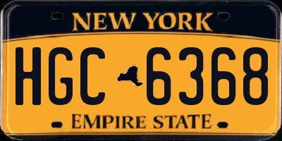 NY license plate HGC6368