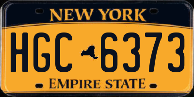 NY license plate HGC6373