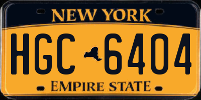 NY license plate HGC6404