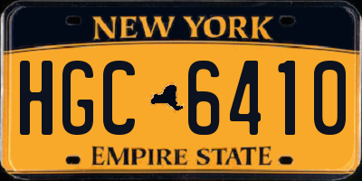 NY license plate HGC6410