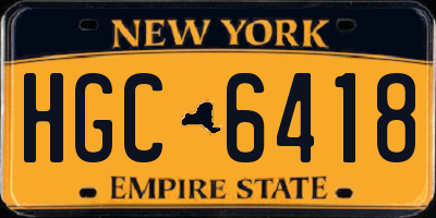 NY license plate HGC6418