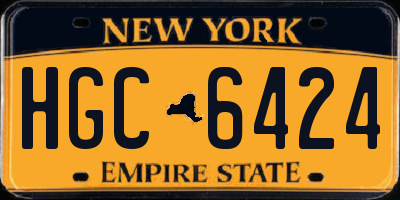 NY license plate HGC6424