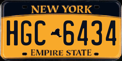 NY license plate HGC6434