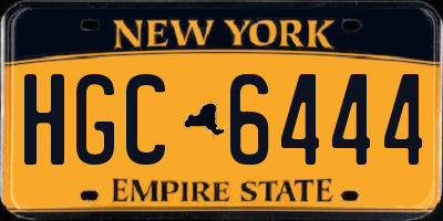 NY license plate HGC6444