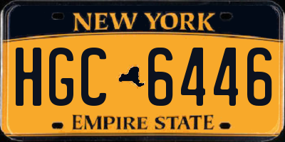 NY license plate HGC6446