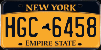 NY license plate HGC6458