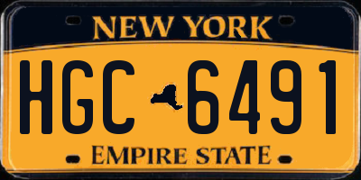 NY license plate HGC6491