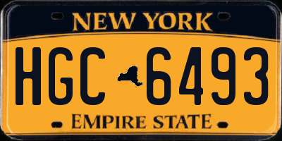 NY license plate HGC6493