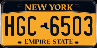 NY license plate HGC6503