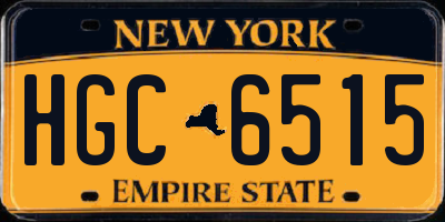 NY license plate HGC6515