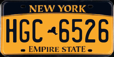 NY license plate HGC6526