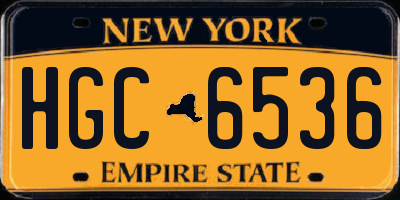 NY license plate HGC6536